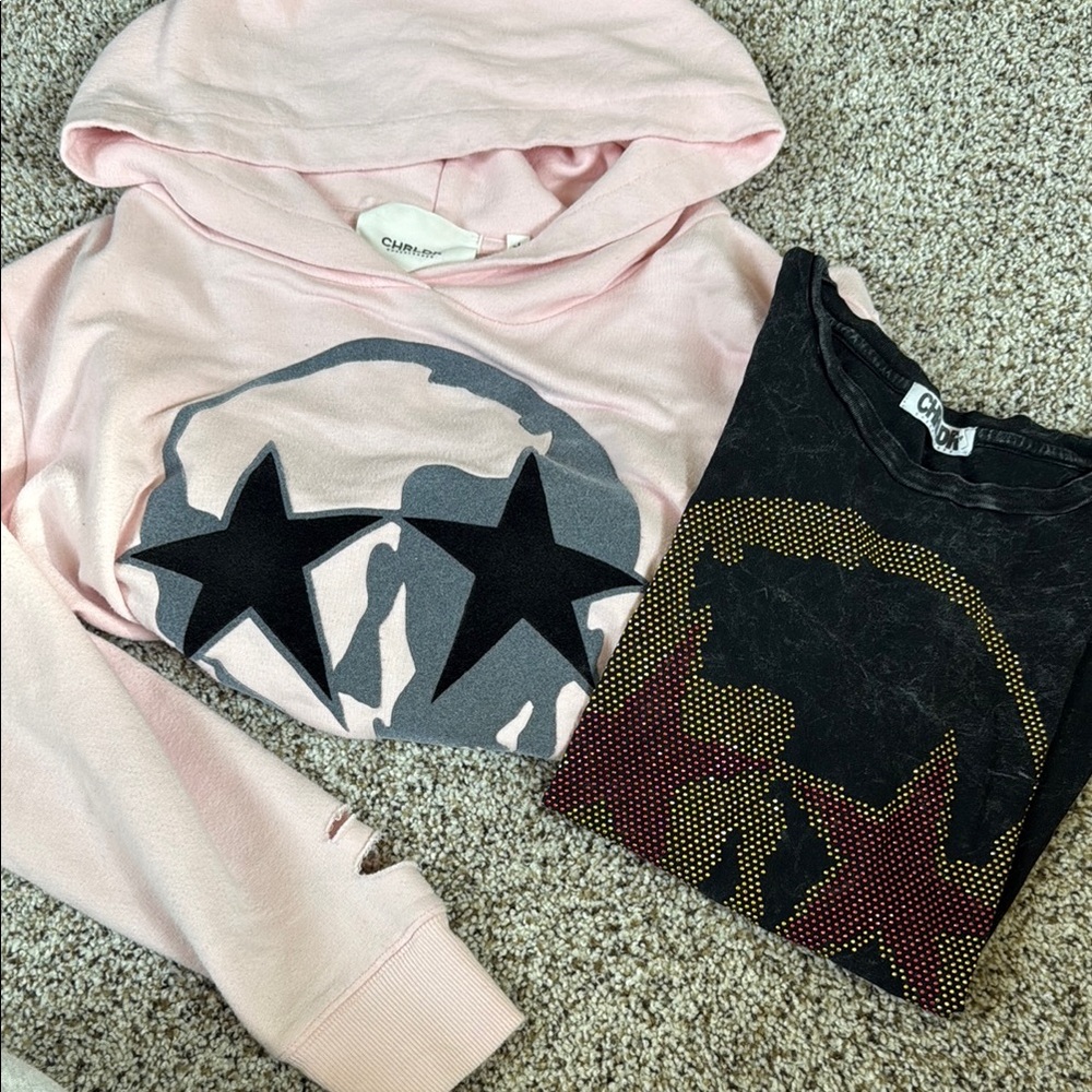 CHRLDR Pink Celestial Graphic Hoodie Sweatshirt